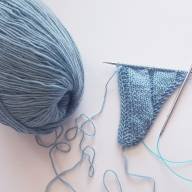 &#039;Blue Haze&#039; Triangular Shawlette - 'Blue Haze' Triangular Shawlette
