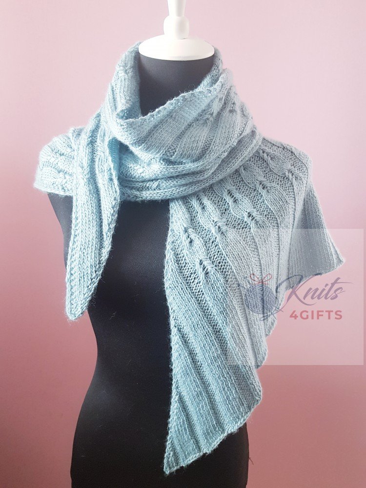 'Blue Haze' Triangular Shawlette