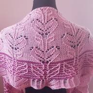 &#039;Pink &amp; Dark Red&#039; Crescent Lace Shawlette - 'Pink & Dark Red' Crescent Lace Shawlette