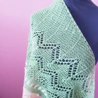 &#039;Green &amp; Buttermilk&#039; Triangular Large Lace Shawl - 'Green & Buttermilk' Triangular Large Lace Shawl
