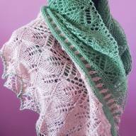 &#039;Green &amp; Buttermilk&#039; Triangular Large Lace Shawl - 'Green & Buttermilk' Triangular Large Lace Shawl