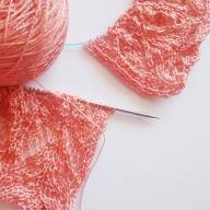 &#039;Angels in Pink&#039; Crescent Lace Shawl - 'Angels in Pink' Crescent Lace Shawl