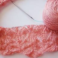&#039;Angels in Pink&#039; Crescent Lace Shawl - 'Angels in Pink' Crescent Lace Shawl