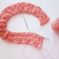 &#039;Angels in Pink&#039; Crescent Lace Shawl - 'Angels in Pink' Crescent Lace Shawl