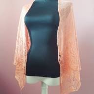 &#039;Angels in Pink&#039; Crescent Lace Shawl - 'Angels in Pink' Crescent Lace Shawl