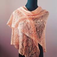 &#039;Angels in Pink&#039; Crescent Lace Shawl - 'Angels in Pink' Crescent Lace Shawl