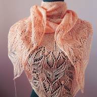 &#039;Angels in Pink&#039; Crescent Lace Shawl - 'Angels in Pink' Crescent Lace Shawl