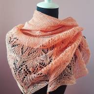 &#039;Angels in Pink&#039; Crescent Lace Shawl - 'Angels in Pink' Crescent Lace Shawl