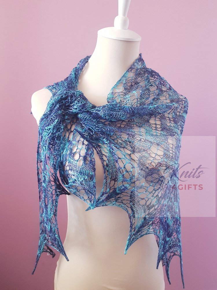 'Crystals' Triangular Lace Shawlette