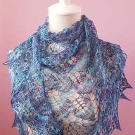 &#039;Crystals&#039; Triangular Lace Shawlette - 'Crystals' Triangular Lace Shawlette