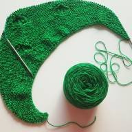 &#039;Green Leaves&#039; Triangular Shawlette - 'Green Leaves' Triangular Shawlette