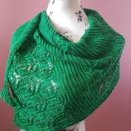 &#039;Green Leaves&#039; Triangular Shawlette - 'Green Leaves' Triangular Shawlette