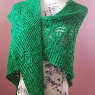 &#039;Green Leaves&#039; Triangular Shawlette - 'Green Leaves' Triangular Shawlette