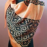 &#039;Mosaic Motif&#039; Triangular Shawl - 'Mosaic Motif' Triangular Shawl