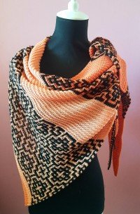 'Mosaic Motif' Triangular Shawl