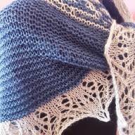&#039;Blue &amp; Grey&#039; Triangular Shawl - 'Blue & Grey' Triangular Shawl