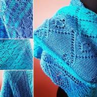 &#039;Blue Tonals&#039; Large Triangular Textured Shawl - 'Blue Tonals' Large Triangular Textured Shawl