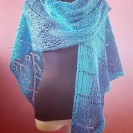 &#039;Blue Tonals&#039; Large Triangular Textured Shawl - 'Blue Tonals' Large Triangular Textured Shawl