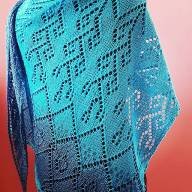 &#039;Blue Tonals&#039; Large Triangular Textured Shawl - 'Blue Tonals' Large Triangular Textured Shawl