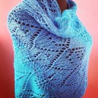 &#039;Blue Tonals&#039; Large Triangular Textured Shawl - 'Blue Tonals' Large Triangular Textured Shawl