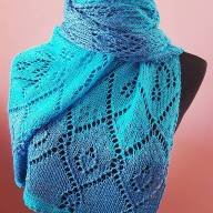 &#039;Blue Tonals&#039; Large Triangular Textured Shawl - 'Blue Tonals' Large Triangular Textured Shawl