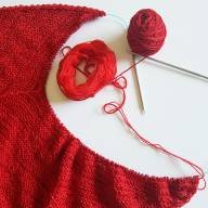 &#039;Just Red&#039; Large Asymmetric Wrap - 'Just Red' Large Asymmetric Wrap