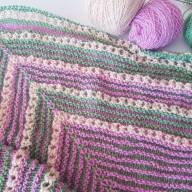 'Green, Pink &amp; Buttermilk' Triangular Lace Shawl - 'Green, Pink & Buttermilk' Triangular Lace Shawl