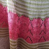 &#039;Green, Pink &amp; Grey Lace&#039; Crescent Shawl - 'Green, Pink & Grey Lace' Crescent Shawl