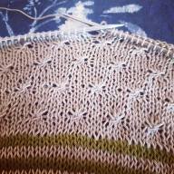 &#039;Green, Pink &amp; Grey Lace&#039; Crescent Shawl - 'Green, Pink & Grey Lace' Crescent Shawl