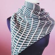 &#039;Mosaic Green &amp; White&#039; Cowl - 'Mosaic Green & White' Cowl