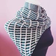 &#039;Mosaic Green &amp; White&#039; Cowl - 'Mosaic Green & White' Cowl