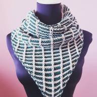 &#039;Mosaic Green &amp; White&#039; Cowl - 'Mosaic Green & White' Cowl
