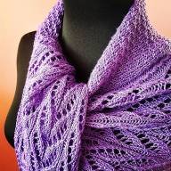 &#039;Purple Lace &amp; Texture&#039; Triangular Shawlette - 'Purple Lace & Texture' Triangular Shawlette