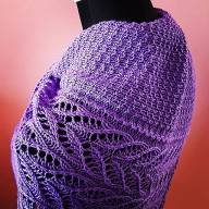 &#039;Purple Lace &amp; Texture&#039; Triangular Shawlette - 'Purple Lace & Texture' Triangular Shawlette