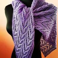 &#039;Purple Lace &amp; Texture&#039; Triangular Shawlette - 'Purple Lace & Texture' Triangular Shawlette