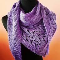 &#039;Purple Lace &amp; Texture&#039; Triangular Shawlette - 'Purple Lace & Texture' Triangular Shawlette