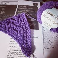 &#039;Purple Lace &amp; Texture&#039; Triangular Shawlette - 'Purple Lace & Texture' Triangular Shawlette