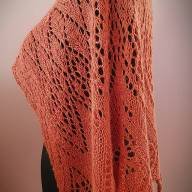 &#039;Dark Orange Roses&#039; Crescent Lace Shawlette - 'Dark Orange Roses' Crescent Lace Shawlette