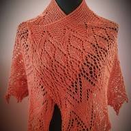 &#039;Dark Orange Roses&#039; Crescent Lace Shawlette - 'Dark Orange Roses' Crescent Lace Shawlette