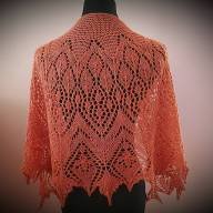 &#039;Dark Orange Roses&#039; Crescent Lace Shawlette - 'Dark Orange Roses' Crescent Lace Shawlette