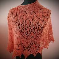 &#039;Dark Orange Roses&#039; Crescent Lace Shawlette - 'Dark Orange Roses' Crescent Lace Shawlette