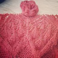 &#039;Dark Orange Roses&#039; Crescent Lace Shawlette - 'Dark Orange Roses' Crescent Lace Shawlette