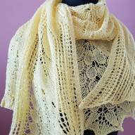 &#039;Yellow Apples&#039; Crescent Lace Shawl - 'Yellow Apples' Crescent Lace Shawl