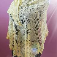 &#039;Yellow Apples&#039; Crescent Lace Shawl - 'Yellow Apples' Crescent Lace Shawl