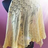 &#039;Yellow Apples&#039; Crescent Lace Shawl - 'Yellow Apples' Crescent Lace Shawl