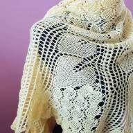 &#039;Yellow Apples&#039; Crescent Lace Shawl - 'Yellow Apples' Crescent Lace Shawl