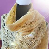 &#039;Yellow Apples&#039; Crescent Lace Shawl - 'Yellow Apples' Crescent Lace Shawl