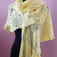 &#039;Yellow Apples&#039; Crescent Lace Shawl - 'Yellow Apples' Crescent Lace Shawl