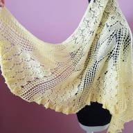 &#039;Yellow Apples&#039; Crescent Lace Shawl - 'Yellow Apples' Crescent Lace Shawl