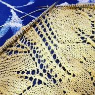 &#039;Yellow Apples&#039; Crescent Lace Shawl - 'Yellow Apples' Crescent Lace Shawl